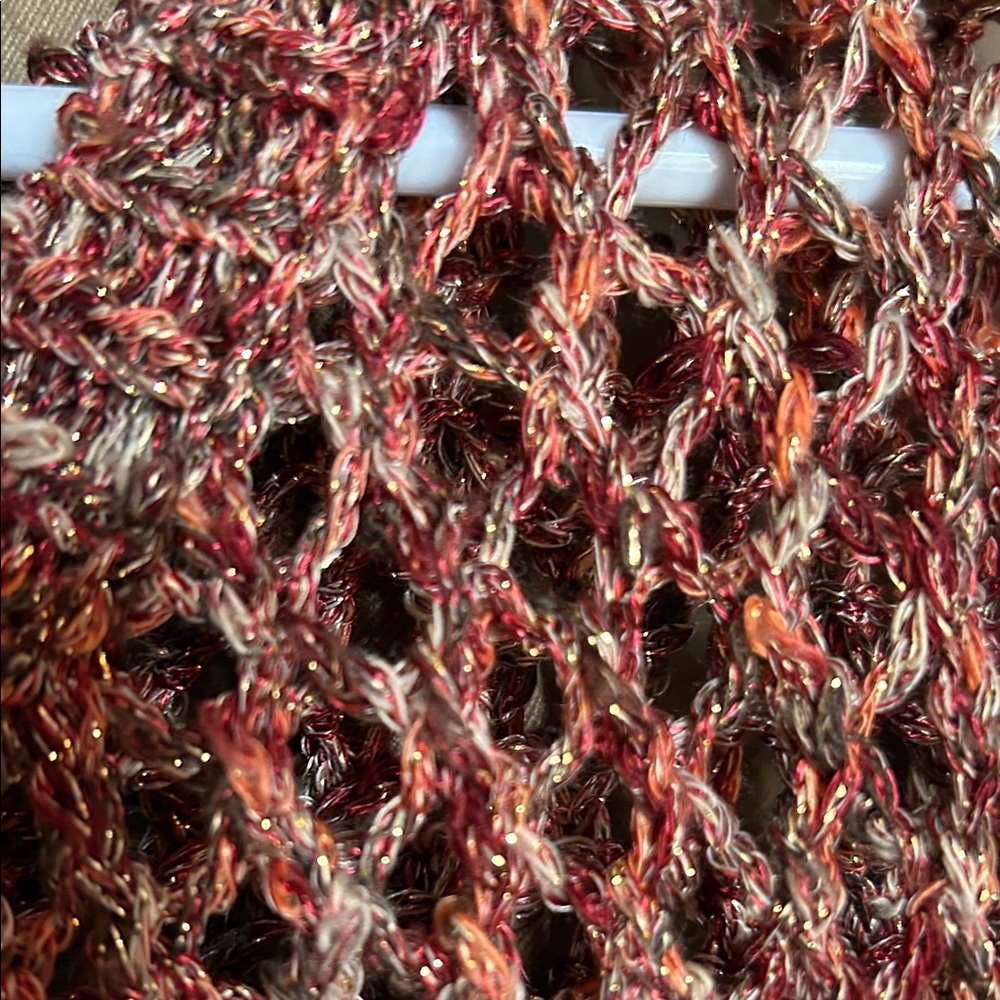 Ruby Rd. Open-Knit Copper Rust Crewneck Sweater - Picture 4 of 4